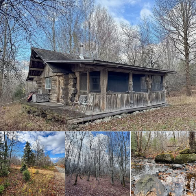 Secluded Log Cabin Retreat on 128 Acres in Carroll Plantation
