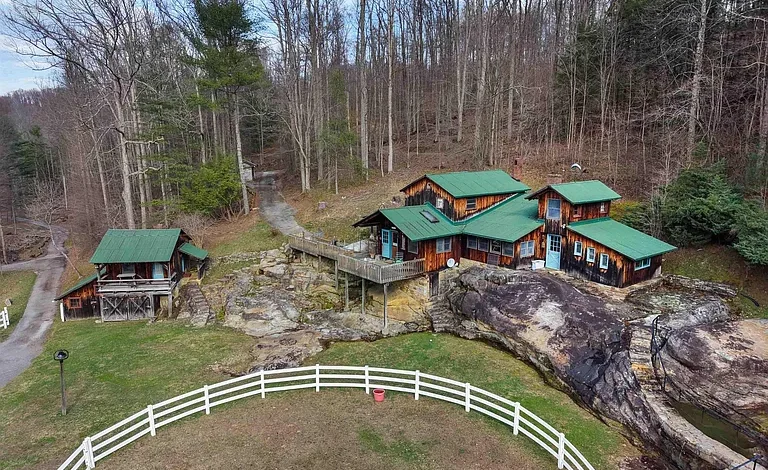 Stunning One-of-a-Kind Retreat in Rock Cave, WV with Unique Rock Home, Guest House, and Scenic Land on 77.93 Acres