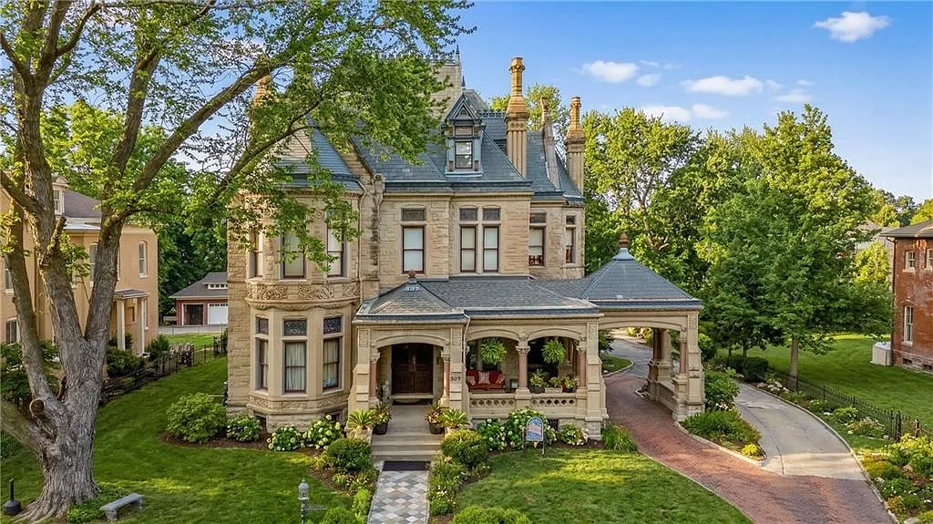 Own the Shakespeare Chateau Inn & Gardens! Almost 10,000 sqft! Has a carriage house! C. 1885 in Missouri.
