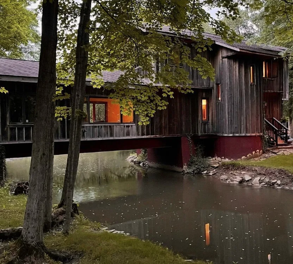 One-of-a-Kind Creekside Bridge Home Retreat in New Albany