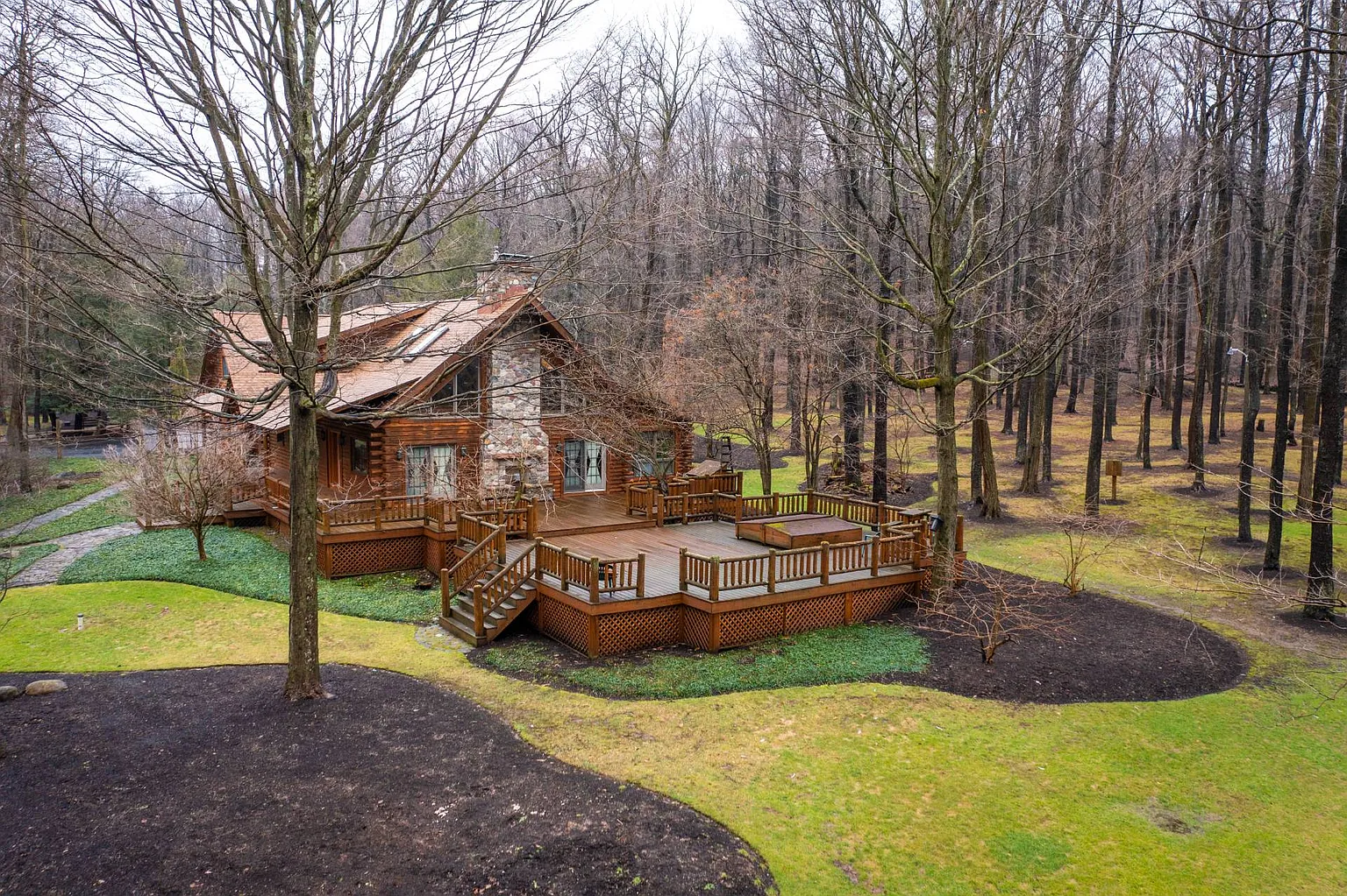 One-of-a-Kind Log Cabin Retreat in Clymer, New York